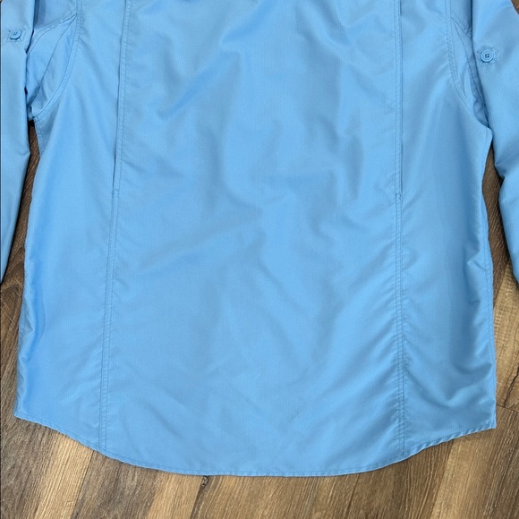 Duluth Trading Blue Long Sleeve Button-Up Shirt 35% Coolplus - Picture 12 of 16